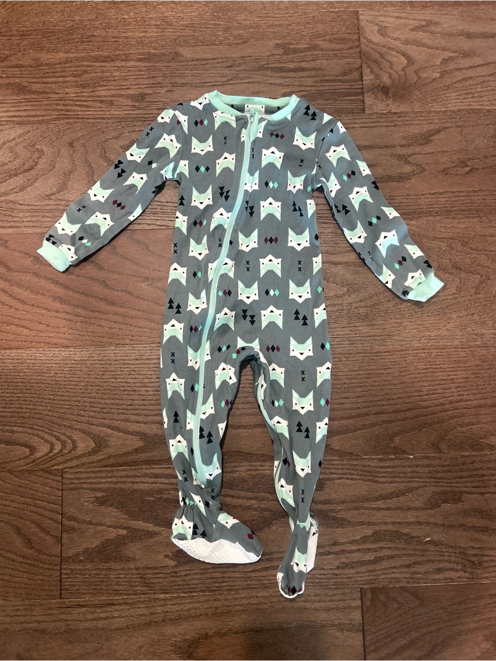 ZippyJamz Size 12-18 month Quick Fox Organic Cotton Footed Baby Sleeper